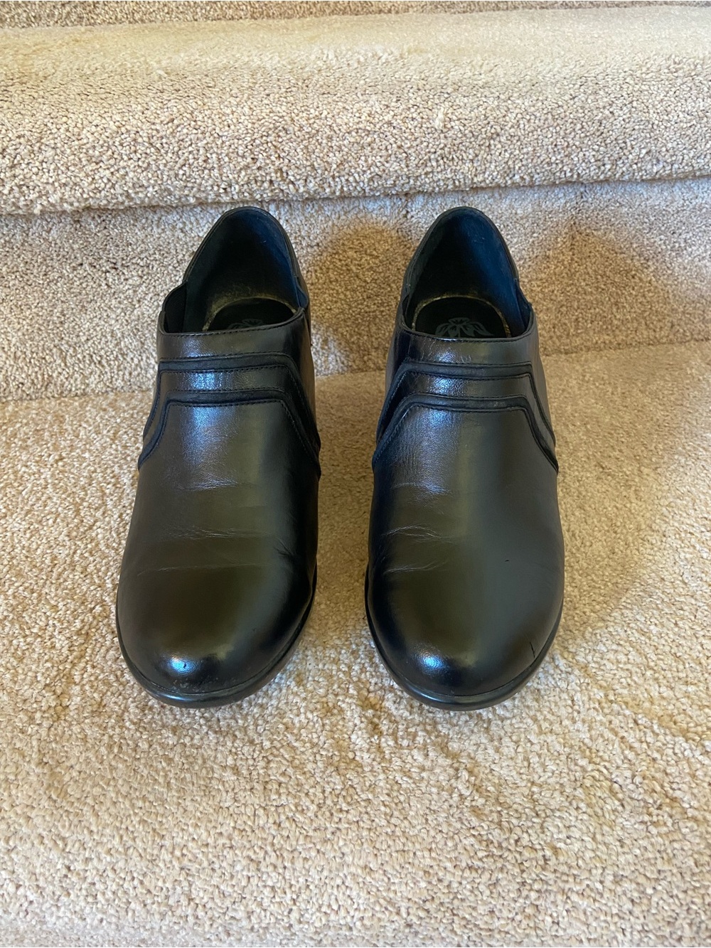 Dansko Black Leather Slip-On Clog Ankle Boots